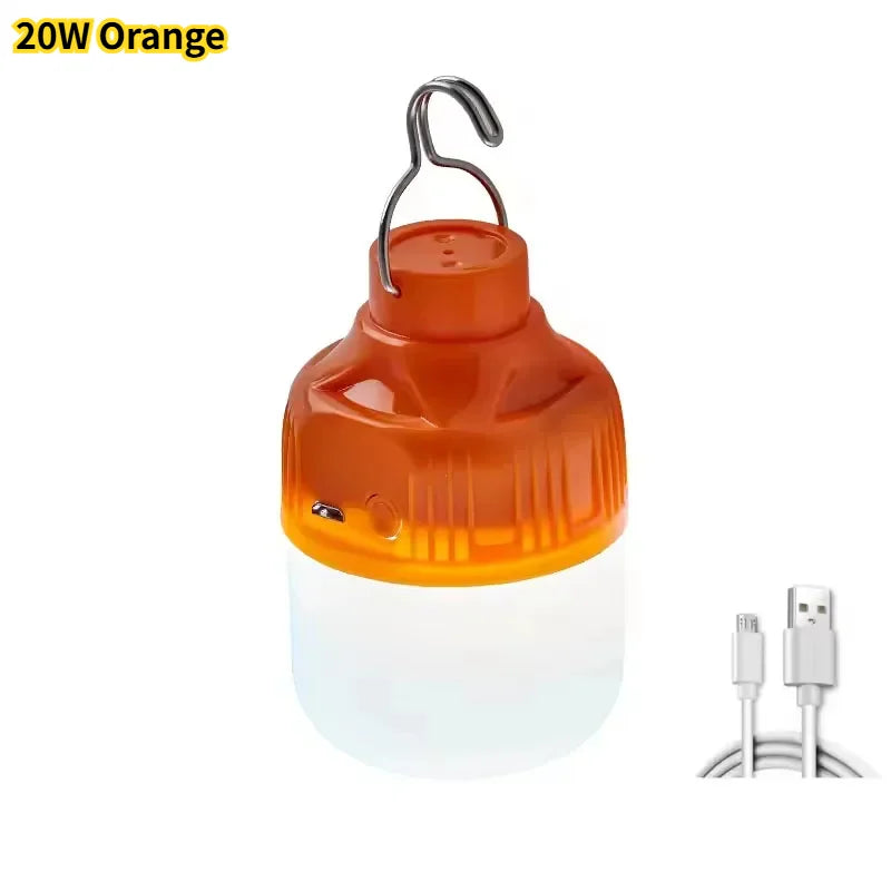 Rechargeable Portable Camping Brightness Light Dimmable LED Bulb Waterproof Outdoor Tent Light Emergency Night Light with Hook