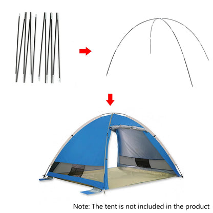 3.26m/3.4m/3.9m Camping Tent Rod 1 Pair 12 Pcs Glass Fiber Tent Arc Poles Replacement for Outdoor Equipment Accessories