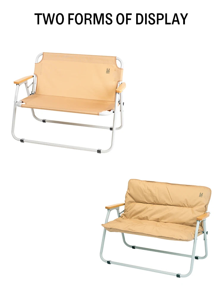 GERC Double Outdoor Aluminum Folding Chair Picnic Camping Portable Back Fishing Stool Kermit Chair