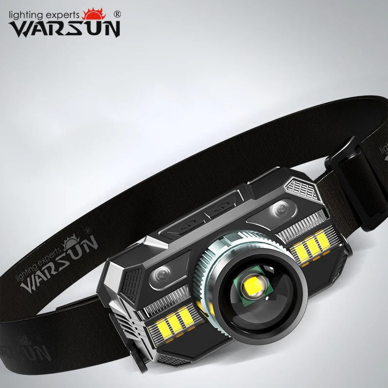 WARSUN WD09 Powerful Led Headlamp Headlight Zoom Head Lamp Flashlight 18650 battery USB Rechargeable Fishing Lantern Head Torch