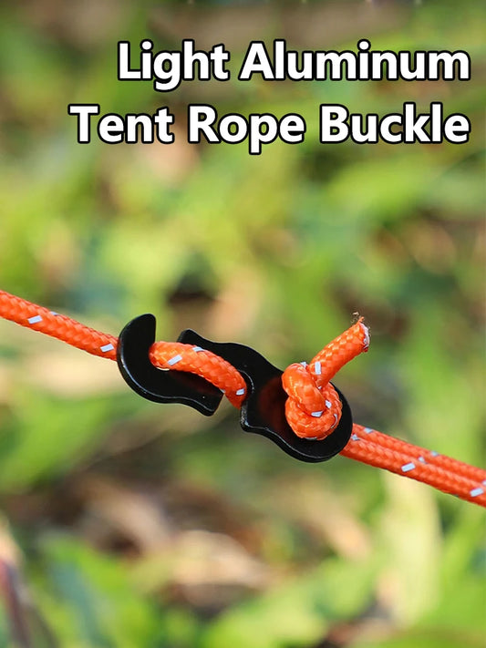 5/10pcs Adjustable Tent Rope Buckle Aluminum S-type Wind Cord Buckle Sturdy Rope Buckle for Outdoor Camping Tents Accessories