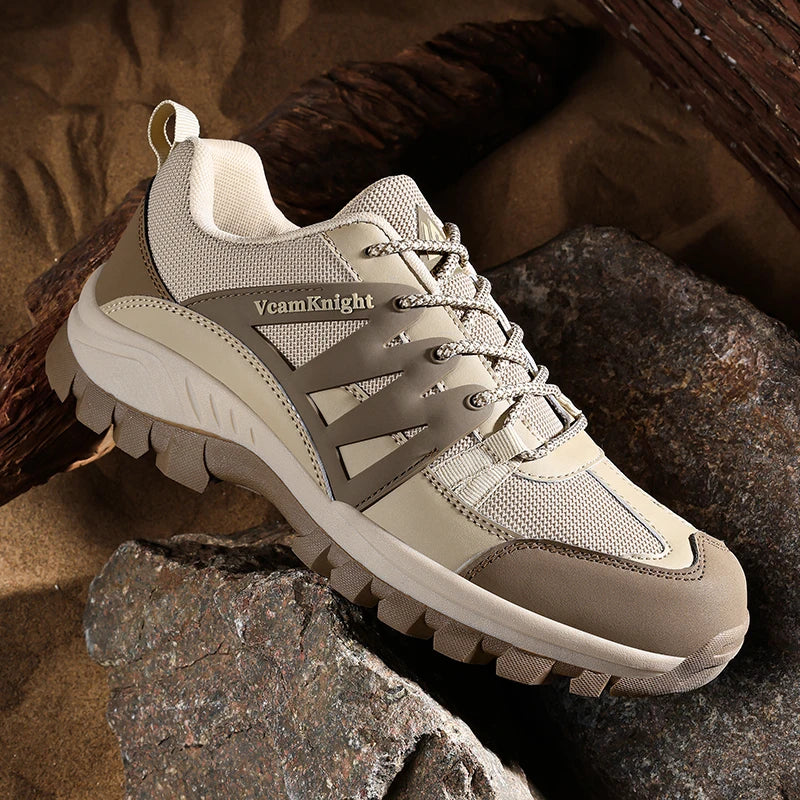 Men’s Casual Mountain Sneakers – Leather Antiskid Outdoor Trail Running Shoes, Winter & Autumn Footwear