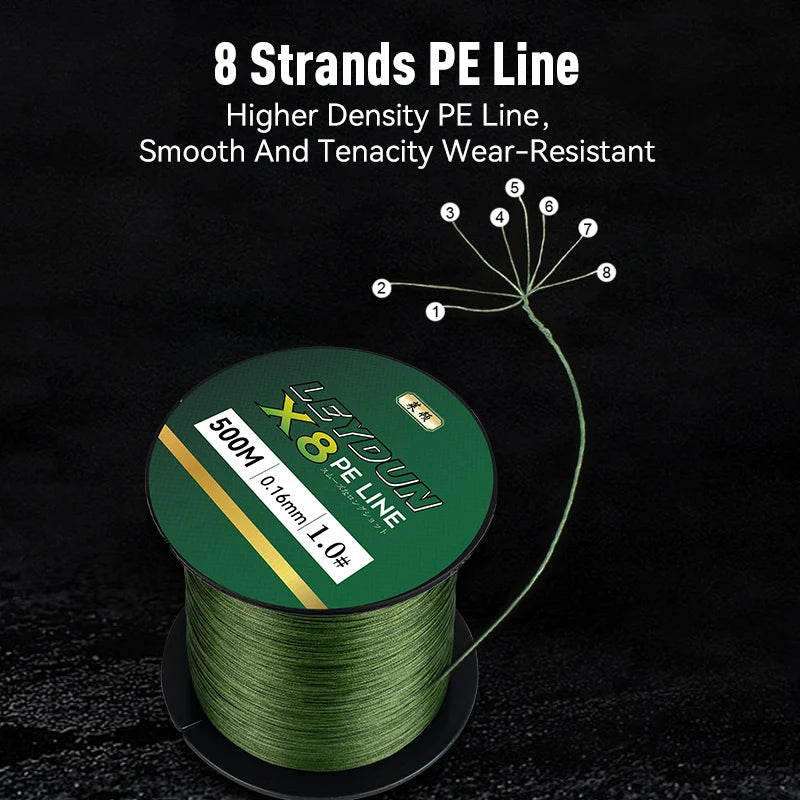 LEYDUN 8 Strand PE Braided Line 500m