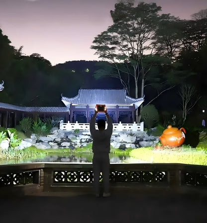 Portable Solar Flood Light LED Lantern Rechargeable Camping Lamp USB Charging Power Bank IP66 Waterproof Outdoor Tent Light