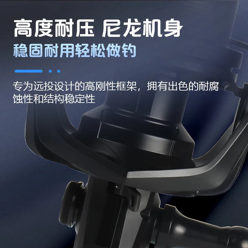 Full Metal Anti-Corrosion Fishing Spinning Reel 17+1 BB, 4.8:1 High Speed Gear Ratio, Aluminum Alloy Spool, Size 8000-14000