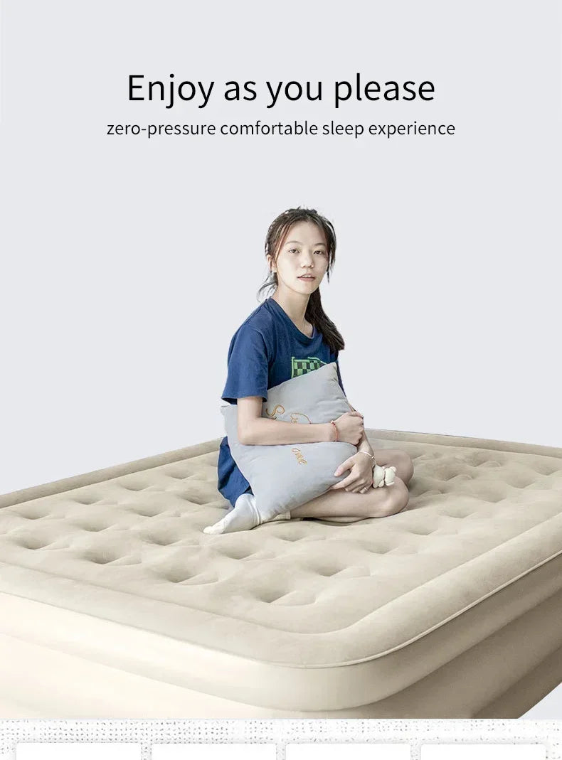 New Air Mattress Built-in Pump Self-inflating Mat Cushion Outdoor Tent Inflatable Bed Double sleeping Pad For Camping or Indoor