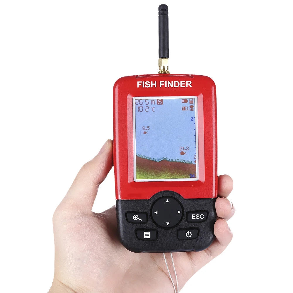 2-in-1 Portable Fish Finder: Wireless Castable Sonar + Wired Transducer