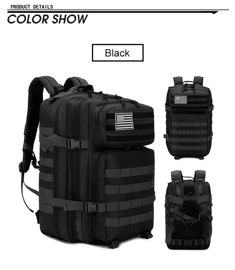 2Q-50L Tactical Backpack Men's Travel Large Capacity Rucksacks Men Waterproof Outdoor 1Sports Multi-functional Bags