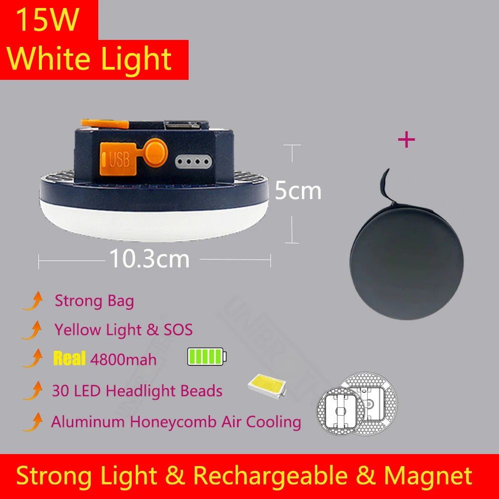 Remove Control Camping Lantern Outdoor Camping Light Rechargeable Flashlight Strong Light Portable Lanterns Power Bank Tent Lamp