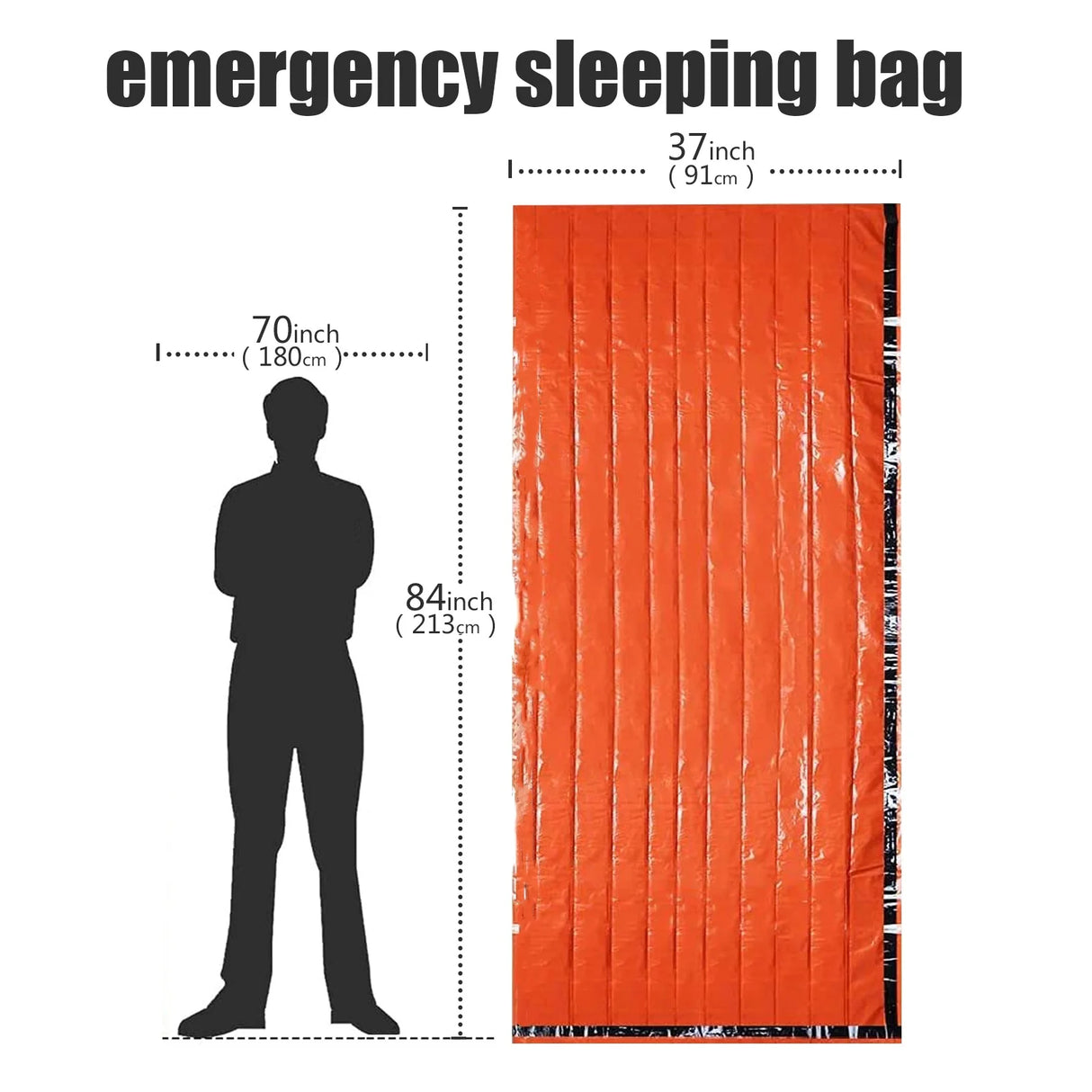 2 Person Emergency Shelter Bivy Survival Tent Kit Mylar Tube Tent Sleeping Bag Waterproof Outdoor SOS Thermal Blanket Reusable
