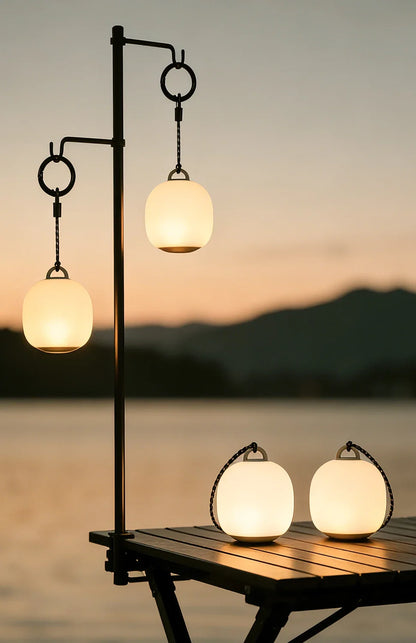 Mini Egg-Shaped Squeeze Silicone Camping Lantern, USB Rechargeable Portable LED Tent Lamp for Outdoor Picnic & Cozy Ambient Ligh