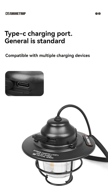 Shine Trip Outdoor Retro Smalldroplight, Campsite Lamp, Atmosphere Lamp, USB Charging Tent Light, LED Camping Hangling Lamp