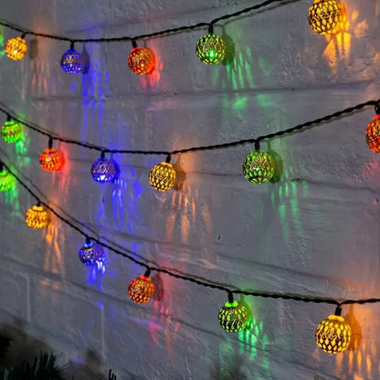 1Pcs Moroccan Ball Solar String Lights 20/30/50 LED Outdoor String Light for Bedroom Garden Wedding Holiday Party Festival Decor
