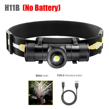 Newest LED Headlamp High Power Headlight 18650 Rechargeable USB Type-C Torch Camping Hunting Flashlight Lamp