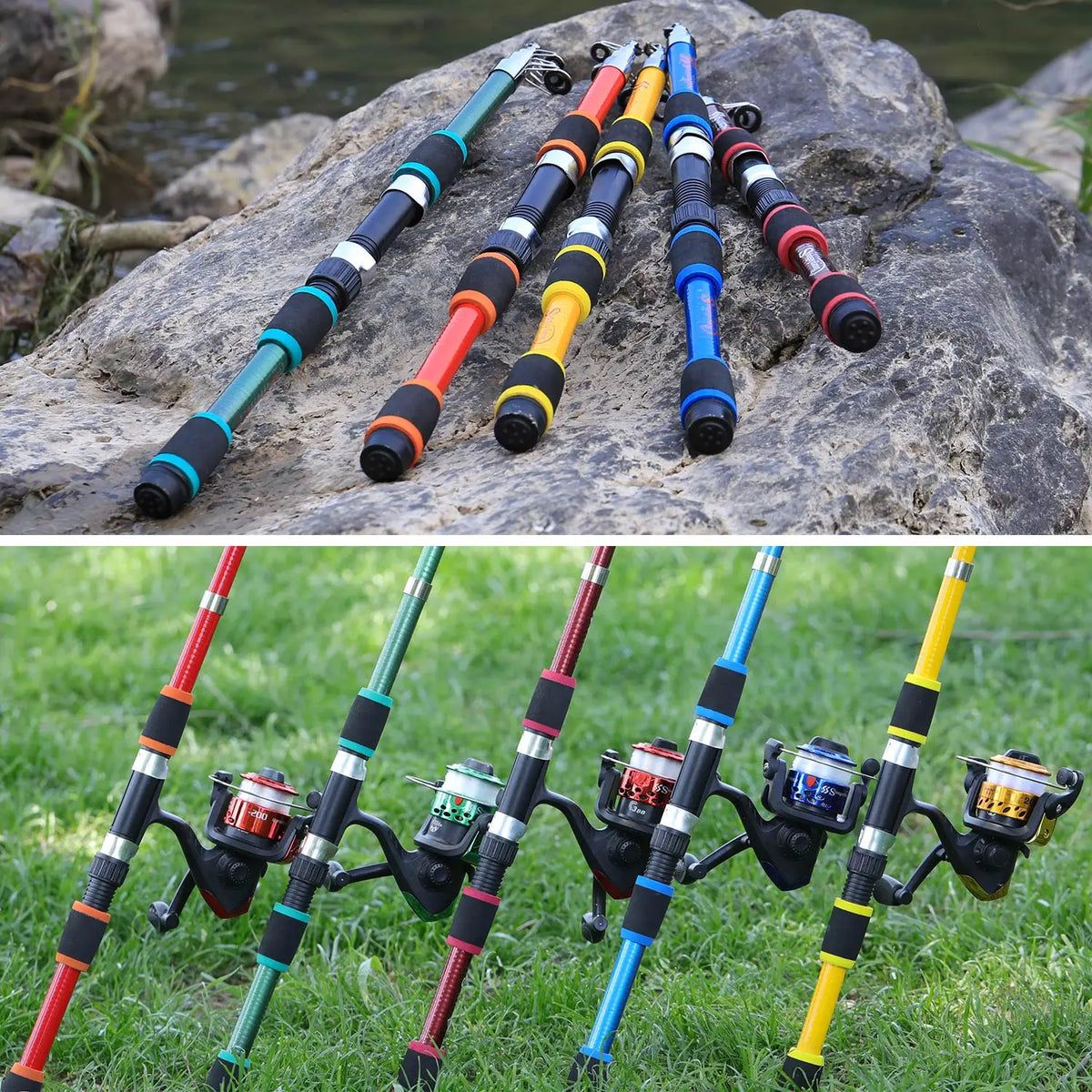 Sougayilang 1.8M Telescopic Rod M Power Children Fishing Rod Fiberglass Material Durable Spinning Fishing Rod Carp Feeder Rod