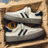 Men’s Trendy Leisure Sneakers – Soft Leather Low-Top Walking Shoes | Wear-Resistant Casual Sports Footwear