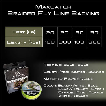 MAXIMUMCATCH Braided Fly Backing 100-300 Yds