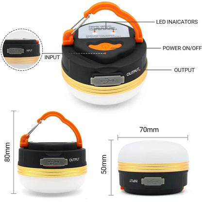 High Power Camping Lantern Tents Lamp 1200mah USB Rechargeable Portable Camping Lights Outdoor Hiking Night Hanging Lamp
