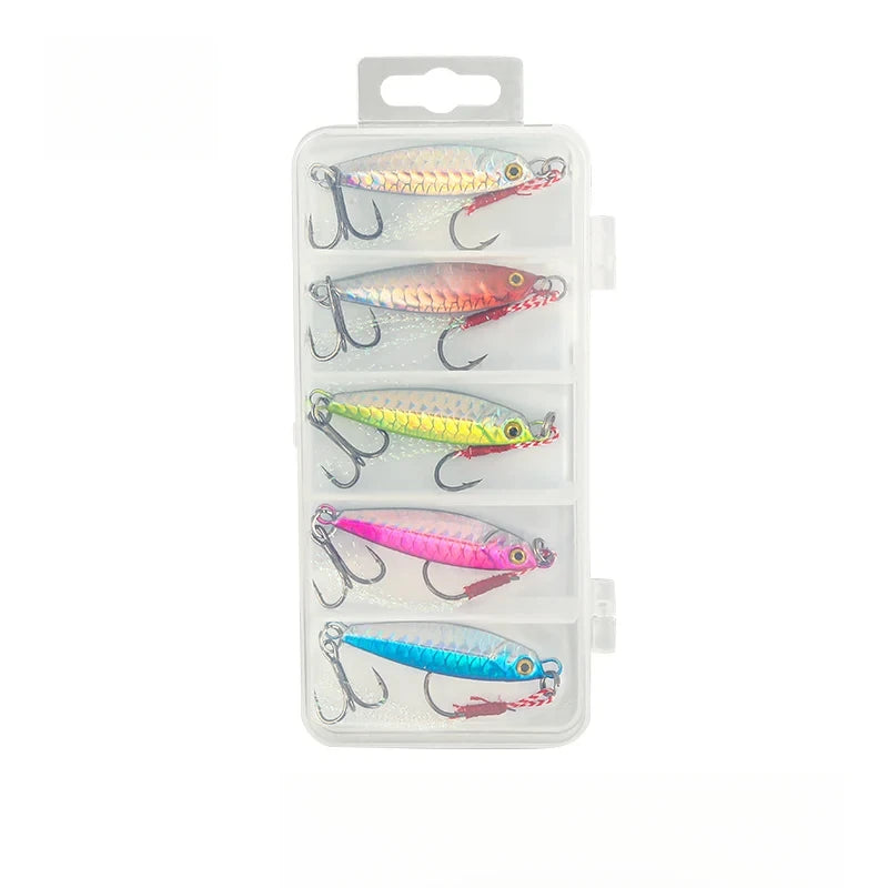 5pcs/Set Metal Jig Fishing Lures Set 10g 20g 30g Trolling Hard Bait for Bass Sea Trout Jigging Tackle Saltwater Fishing Gear