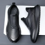 Men’s Platform Slip-On Sneakers – Breathable Vulcanized Running Shoes with Thick Soft Soles