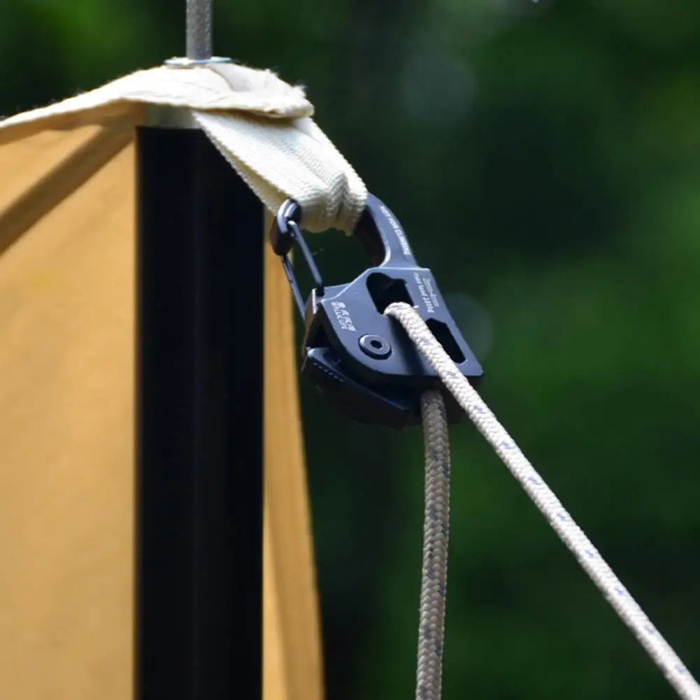 Tent Rope Tensioner Core Lanyard Adjuster Strong Load-bearing Compact Size Portable Reusable Tent Rope Adjuster Camping Gear
