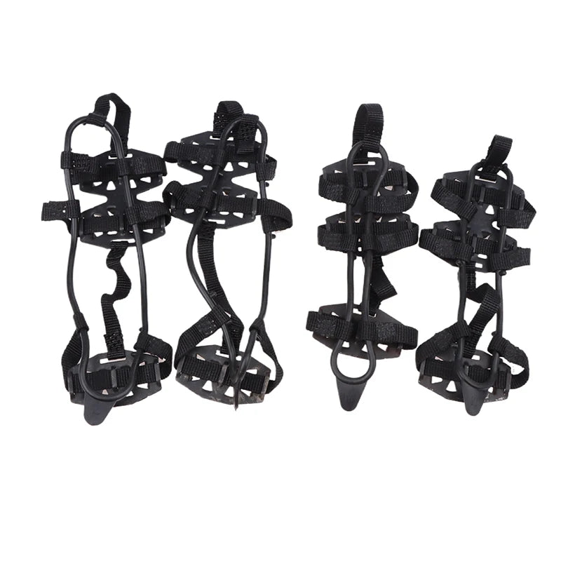 1 Pair M L Crampons Shoes Cover 24 Teeth Anti-Slip Ice Grips Gripper Shoes Boot Hiking Ice Climbing Shoe Spikes Climbing Chain