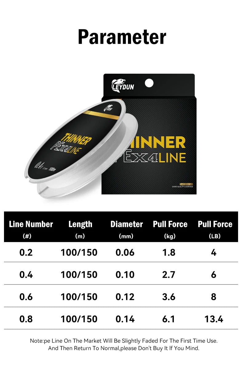 Leydun Micro Thin 4-Strand PE Line