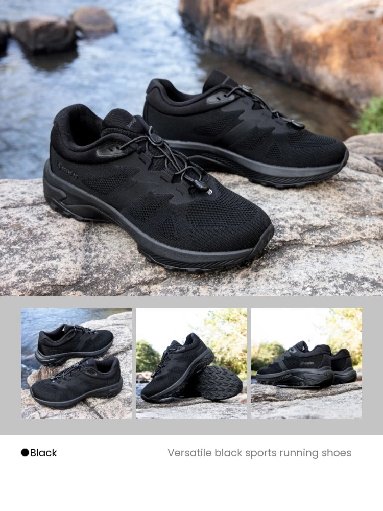 Baasploa Men Hiking Shoes Summer Breathable Comfort Soft Outdoor Sneakers New Solid Walking Shoes Anti Slip Wear-resistant