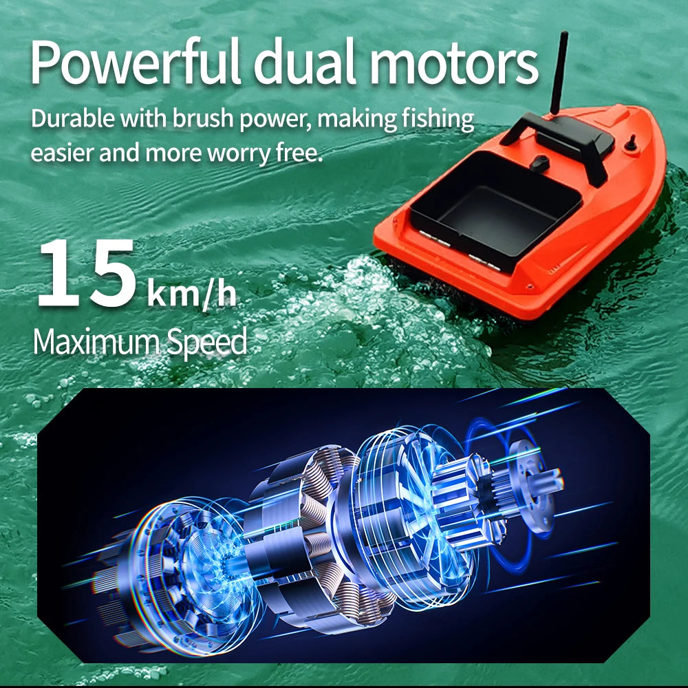 GPS Smart Bait Boat with 24 Saved Fishing Spots & Auto-Return