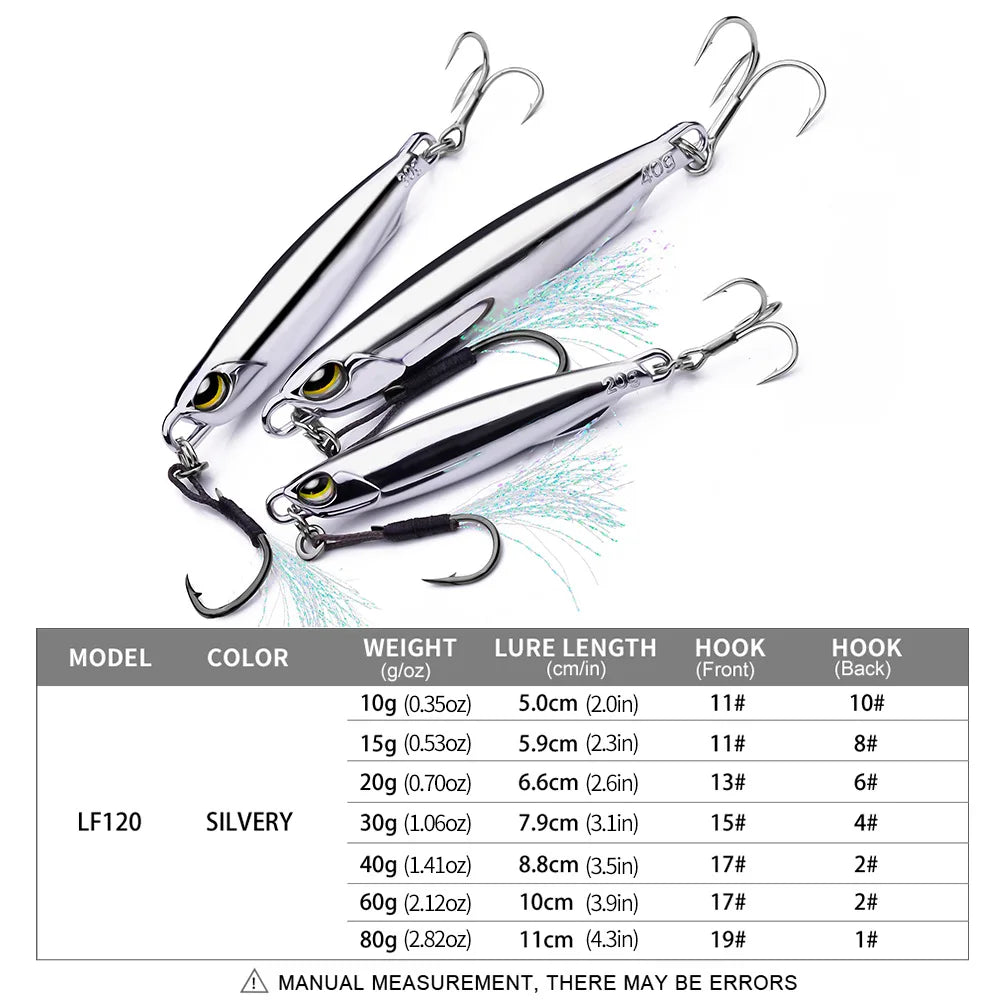 PRO BEROS Electroplated Spoon Metal Jig (10-80g)