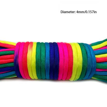 31mRainbow Paracord Rope 2mm/3mm/4mm 7 Strands Climbing Parachute Rope Survival Gear Bracelet Durable Cord for Outdoor Activitie