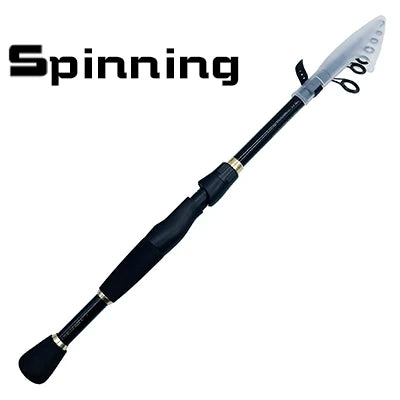 1.6-2.4m Telescopic Fishing Rods Ultralight Weight Spinning Casting Carbon Pole Fishing Accessories Lure Weight 10-30g