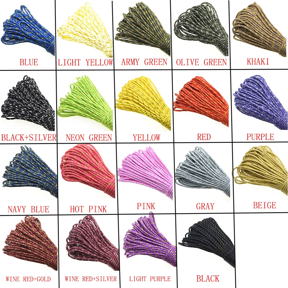 Gold & Silver 550 Paracord – Type III, 100ft, 19 Colors