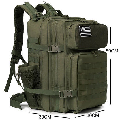 45L Tactical Backpack Molle System Men's Outdoor Hiking Rucksack with Bottle Holder EDC GYM Hunting Bag for Survival