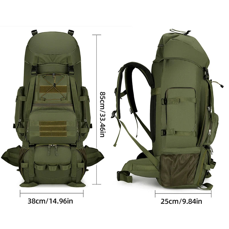 Fishing Backpack 90L Sports Hunting Equipment Storage Rucksack Outdoro Climbing Hiking Mountaineering Luggage Bag Molle Knapsack