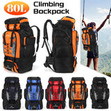 80L Mountaineering Backpack Hiking Camping Trekking Bag Rucksack WithAdjustable Strap Outdoor Fishing Backpack Climbing Rucksack