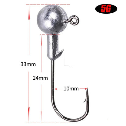 10pcs/30pcs Soft Fishing Lures Kit Silicone Lure Set Artificial Bait Worm with Crank Jig Head Hook