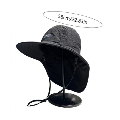 WRELS Wide Brim Neck Protection Bucket Hat