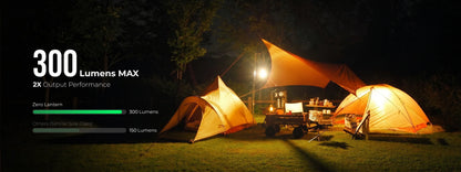 FLEXTAIL ZERO LANTERN - 56g Ultralight 2-in-1 Camping Light, 300LM Bright LED, IPX5 Waterproof for Hiking Camping