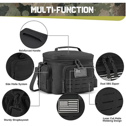 Tactical Thermal Cooler Bag Outdoor Heavy Duty Lunch Box Work Leakproof Insulated Durable Lunch Bag For Camping Picnic