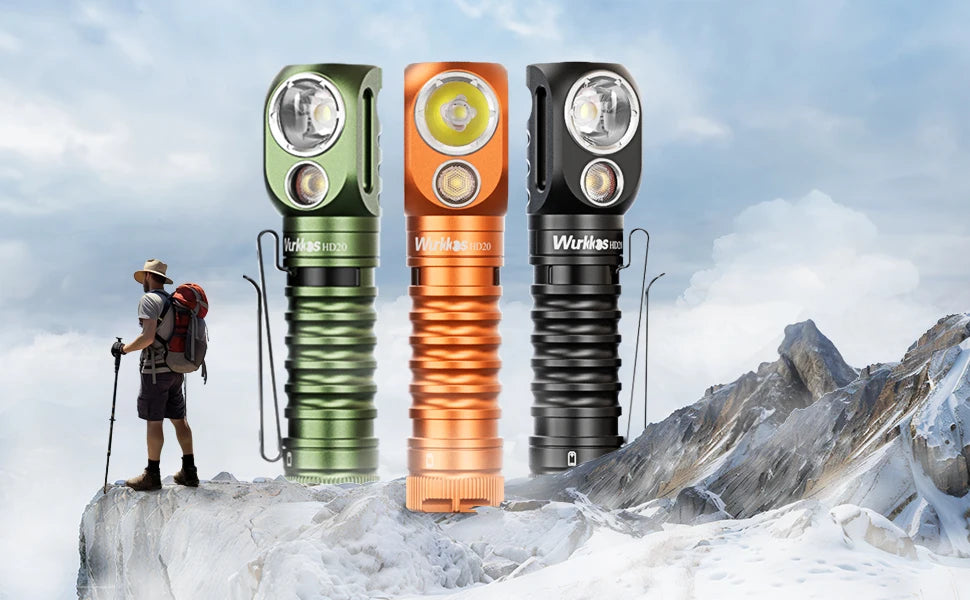 Wurkkos HD20 Headlamp 21700 Fishing Flashlight 2000 Lm Dual LED USB Reverse Charging Magnetic Tail Cap EDC Work & Camping