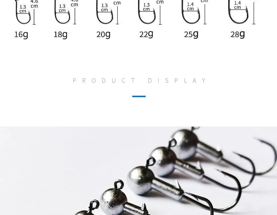 WODJYJ Jig Head Hooks (1g-28g)