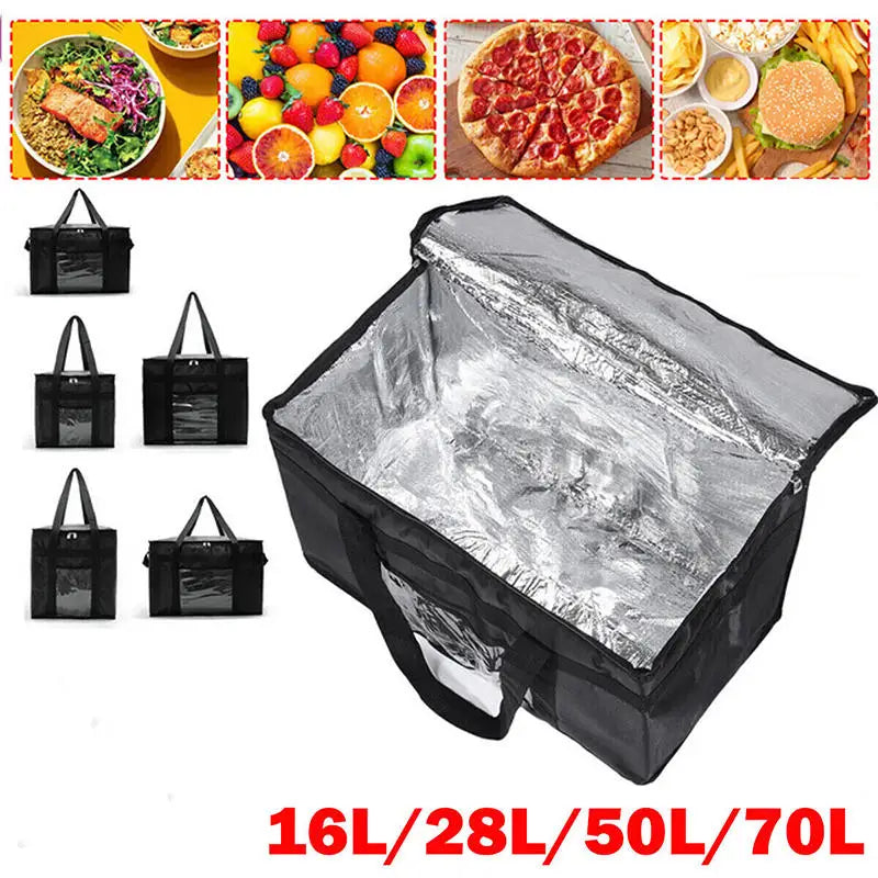 1pc Large Insulated Picnic Bags, Thermal Food Cooler Tote for Outdoor Camping Beach, Leakproof Portable Cooler Bag with Zipper