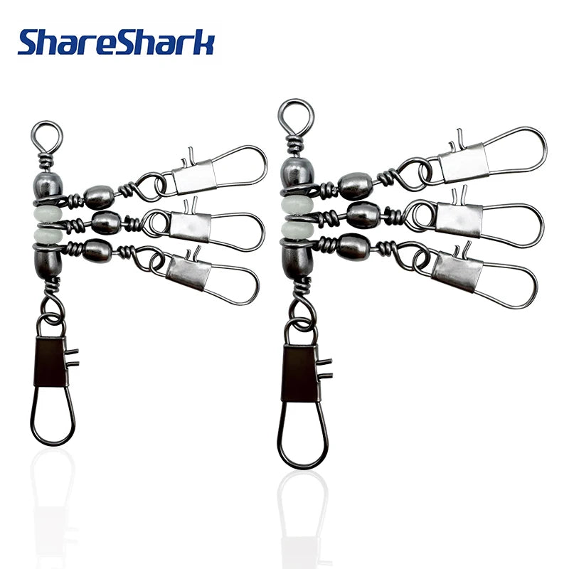 ShareShark Rolling Swivels with Solid Rings (10 Pack)