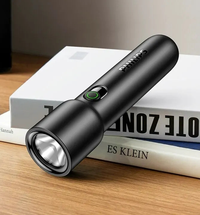 Philips 2025 New EDC Portable Flashlight Rechargeable LED Flashlights for Defensa Personal Self Defense Camping Hiking