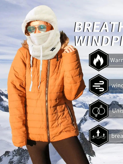 Warm Thermal Windproof Balaclava Ski Hood Motorcycle Face Cover Polar Fleece Adjustable Cycling Neck Cover Full Face Mask Winter
