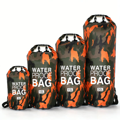 2/5/10/15/20/30L Outdoor Camouflage Waterproof Portable Rafting Diving Dry Bag Sack PVC Coated Swimming Bags for River Trekking
