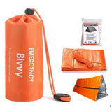 Outdoors Emergency Shelter Bivy Survival Tent Kit Mylar Tube Tent Sleeping Bag Waterproof Outdoor SOS Thermal Blanket Reusable