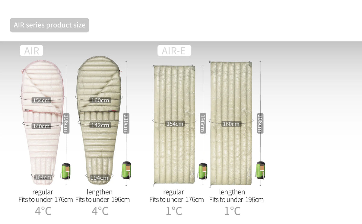 AEGISMAX AIR Upgrade 10D 800FP Ultra Dry Down Sleeping Bag Ultralight Camping Hiking Tourist Sleeping Bags for Men and Women