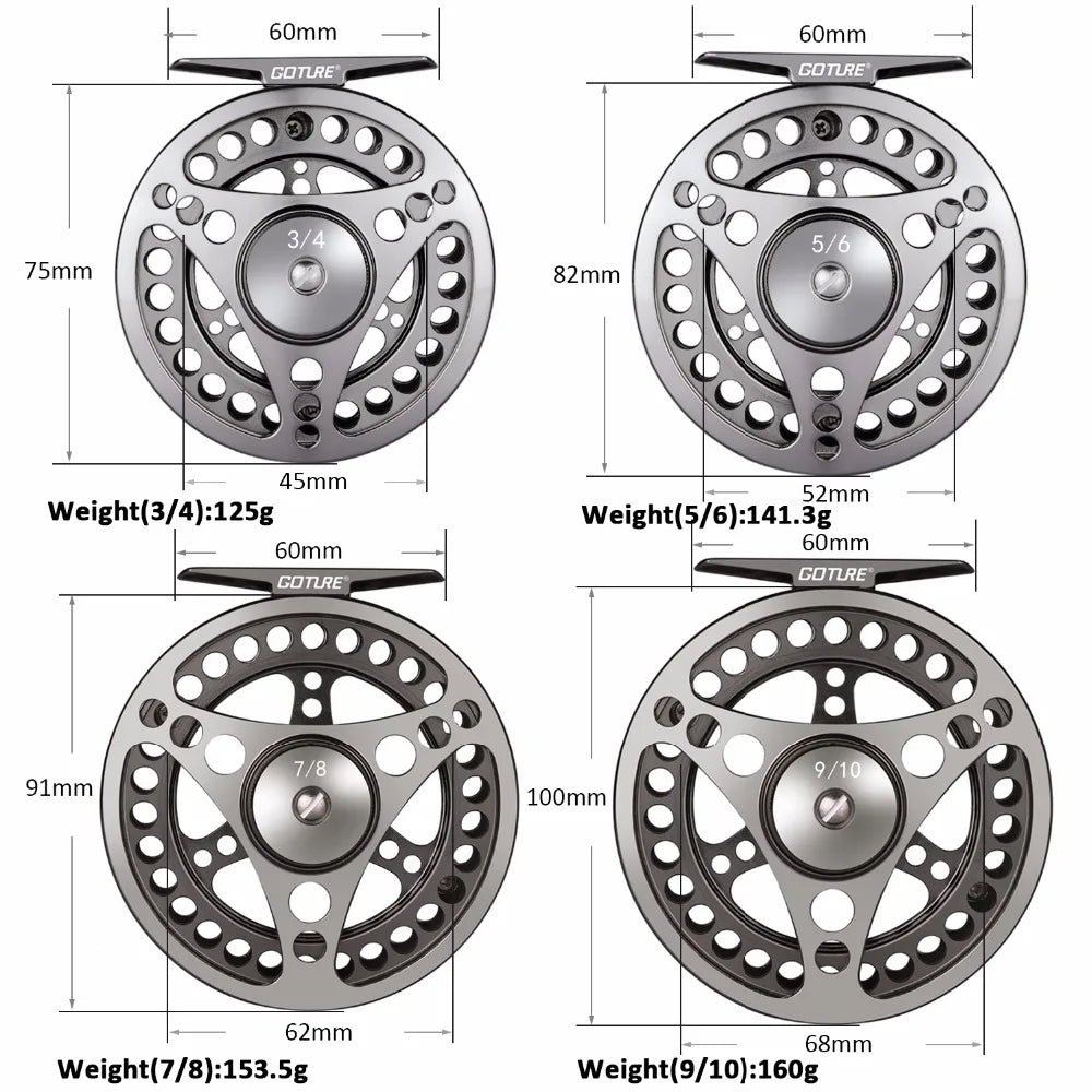 Goture CNC Large Arbor Fly Reel with Spare Spool